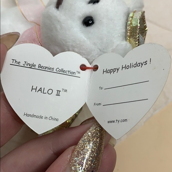 Ty Jingle Beanies Halo II Angel Bear - Picture 6 of 9